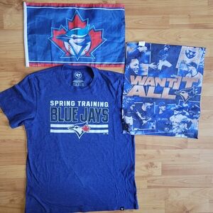 Blue Jays Man Cave Bundle: Spring Training Large T/Playoff Towell/ Vintage Flag